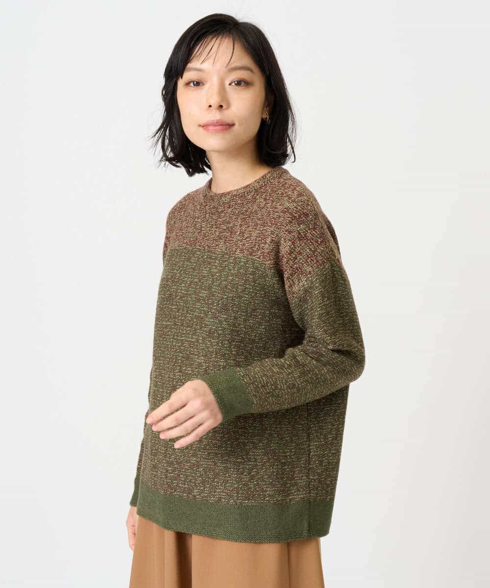 NHFAH41230 GIANNI LO GIUDICE(小さいサイズ)(メゾン ドゥ サンク) ミックスヤーンニット カーキ