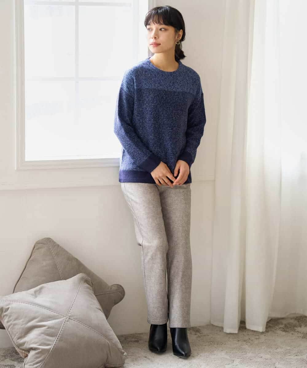 NHFAH41230 GIANNI LO GIUDICE(小さいサイズ)(メゾン ドゥ サンク) ミックスヤーンニット カーキ