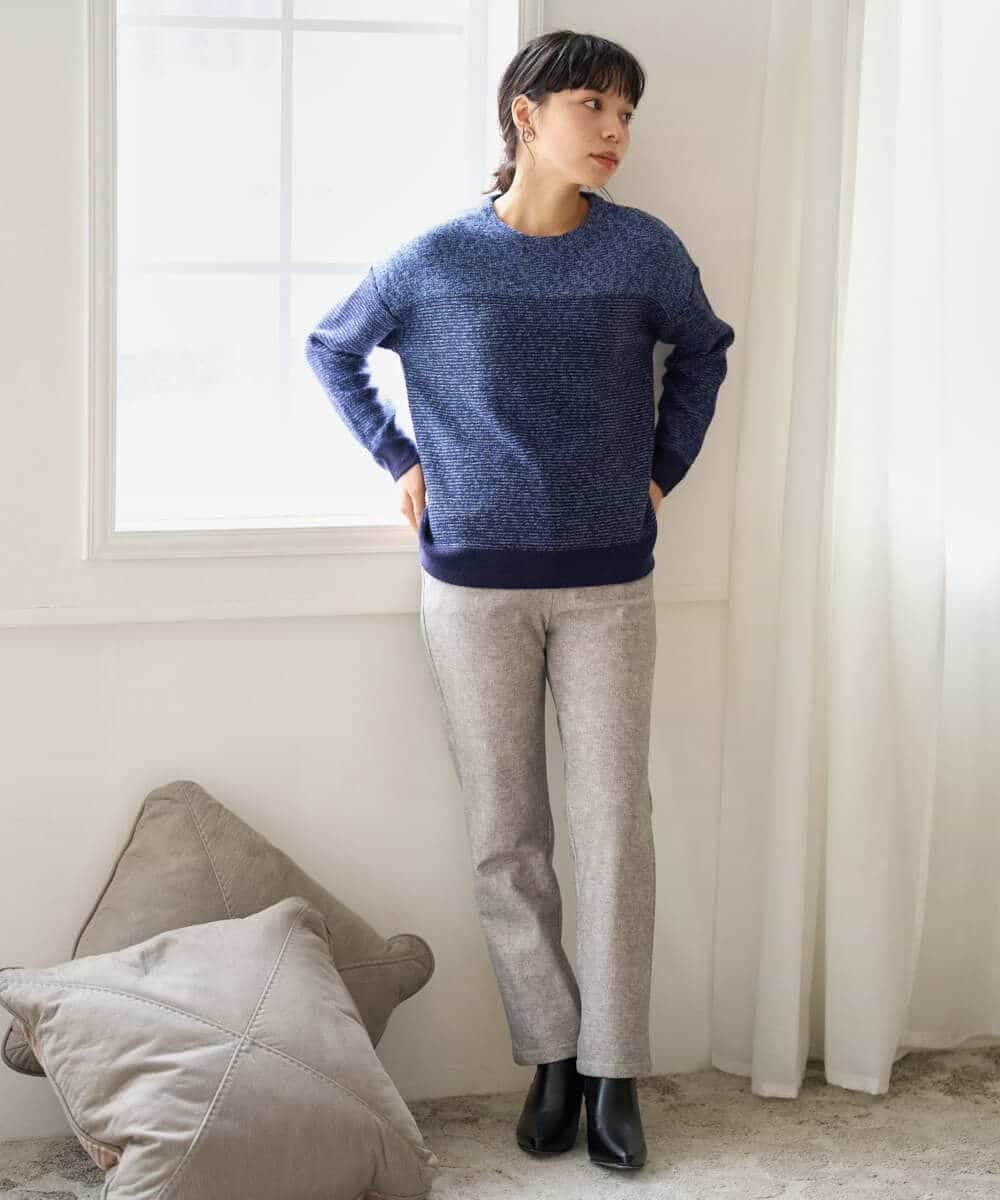 NHFAH41230 GIANNI LO GIUDICE(小さいサイズ)(メゾン ドゥ サンク) ミックスヤーンニット カーキ