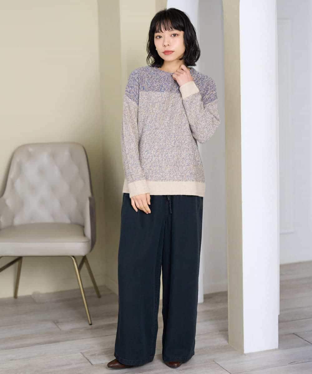 NHFAH41230 GIANNI LO GIUDICE(小さいサイズ)(メゾン ドゥ サンク) ミックスヤーンニット カーキ