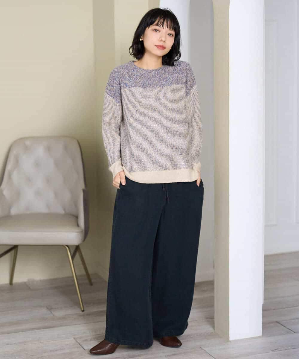 NHFAH41230 GIANNI LO GIUDICE(小さいサイズ)(メゾン ドゥ サンク) ミックスヤーンニット カーキ