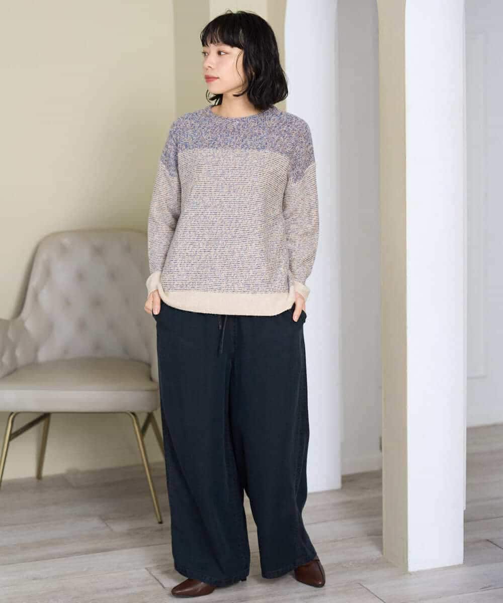 NHFAH41230 GIANNI LO GIUDICE(小さいサイズ)(メゾン ドゥ サンク) ミックスヤーンニット カーキ