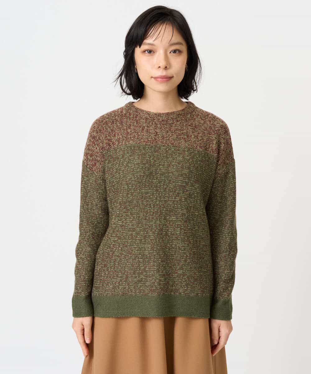 NHFAH41230 GIANNI LO GIUDICE(小さいサイズ)(メゾン ドゥ サンク) ミックスヤーンニット カーキ