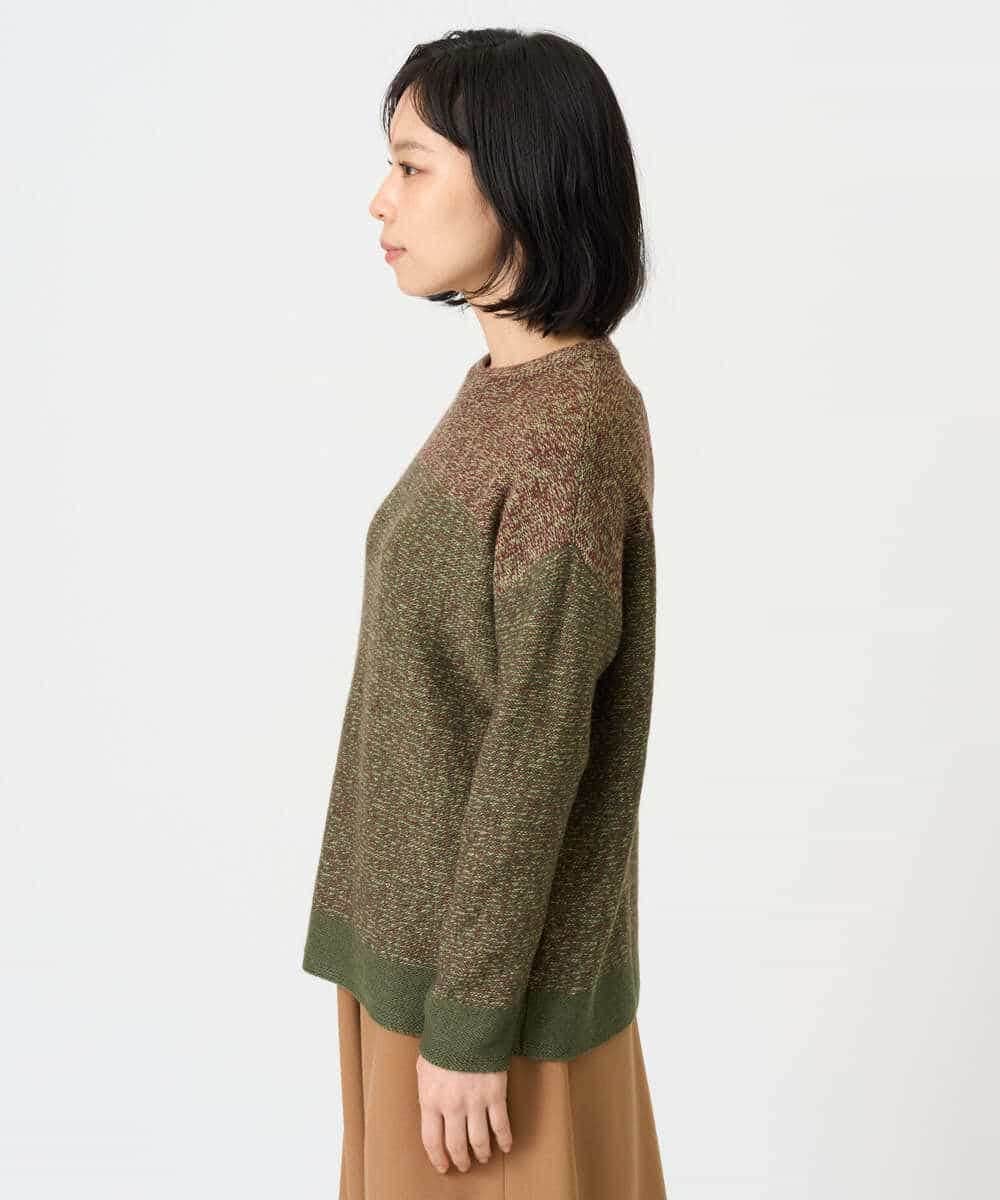 NHFAH41230 GIANNI LO GIUDICE(小さいサイズ)(メゾン ドゥ サンク) ミックスヤーンニット カーキ
