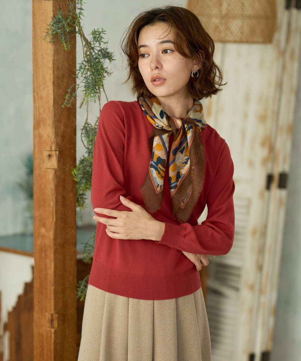 NHFAI80150 GIANNI LO GIUDICE(小さいサイズ)(メゾン ドゥ サンク) [アンサンブル対応]クルーネックニットプルオーバー ブルーグリーン