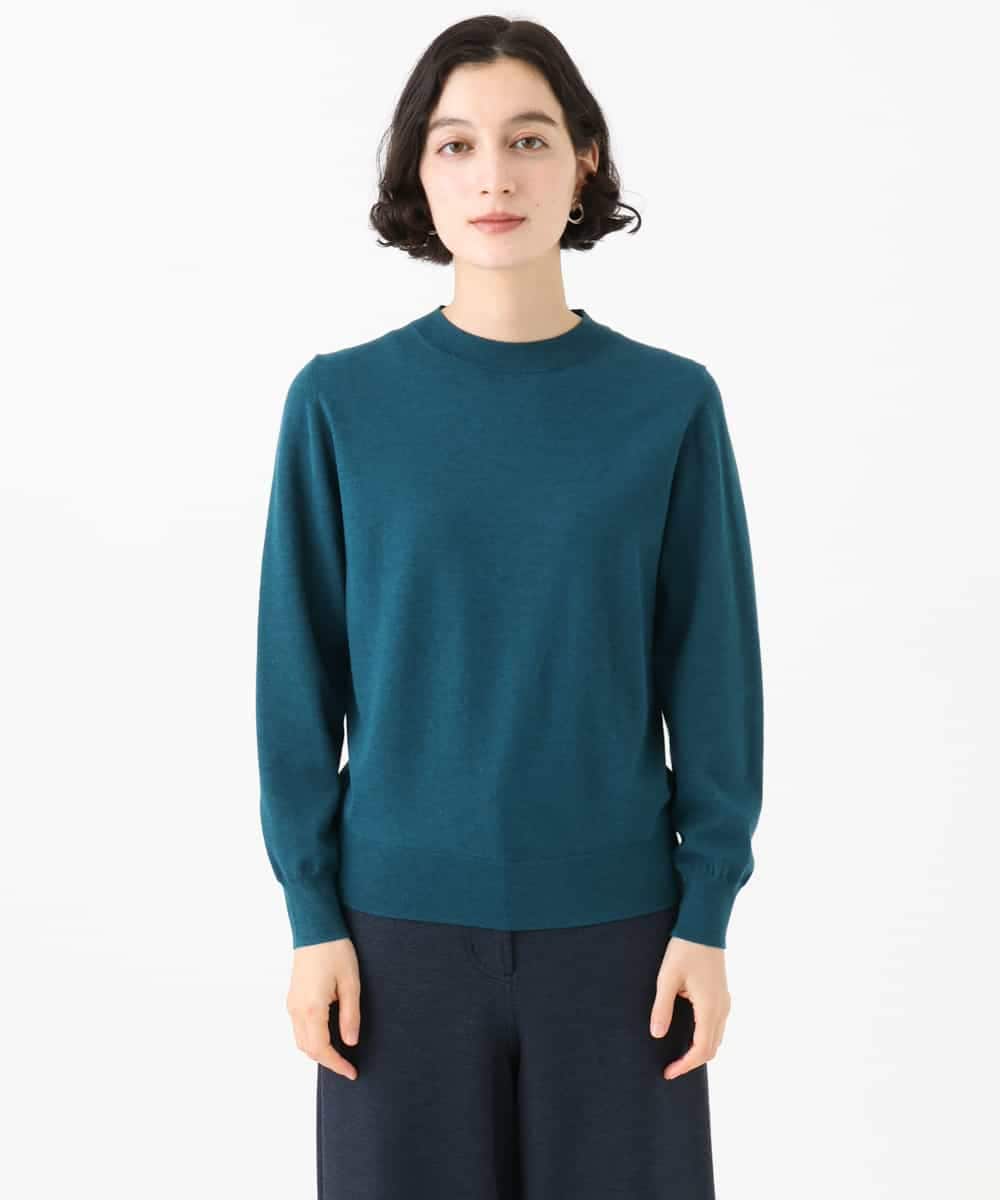 NHFAI80150 GIANNI LO GIUDICE(小さいサイズ)(メゾン ドゥ サンク) [アンサンブル対応]クルーネックニットプルオーバー ブルーグリーン