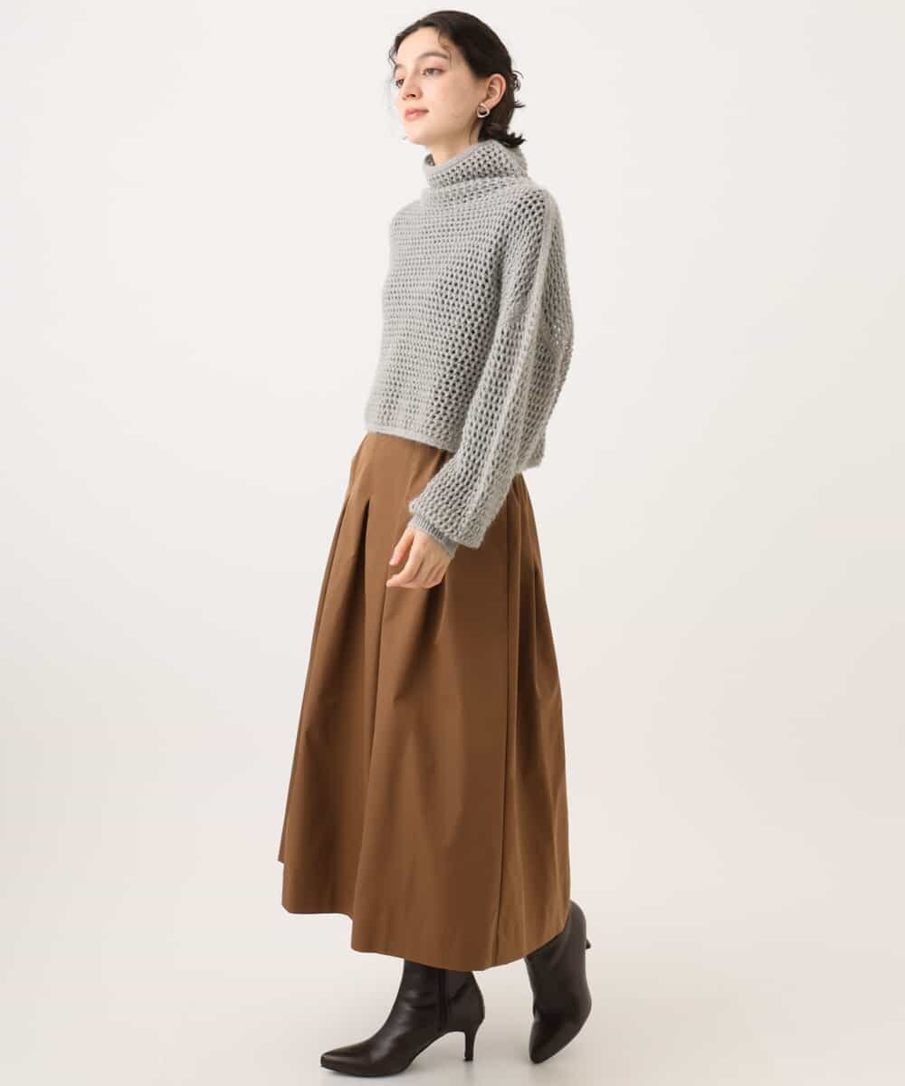 NHFAI85230 GIANNI LO GIUDICE(小さいサイズ)(メゾン ドゥ サンク) 透かし編みレイヤードニット ライトグレー