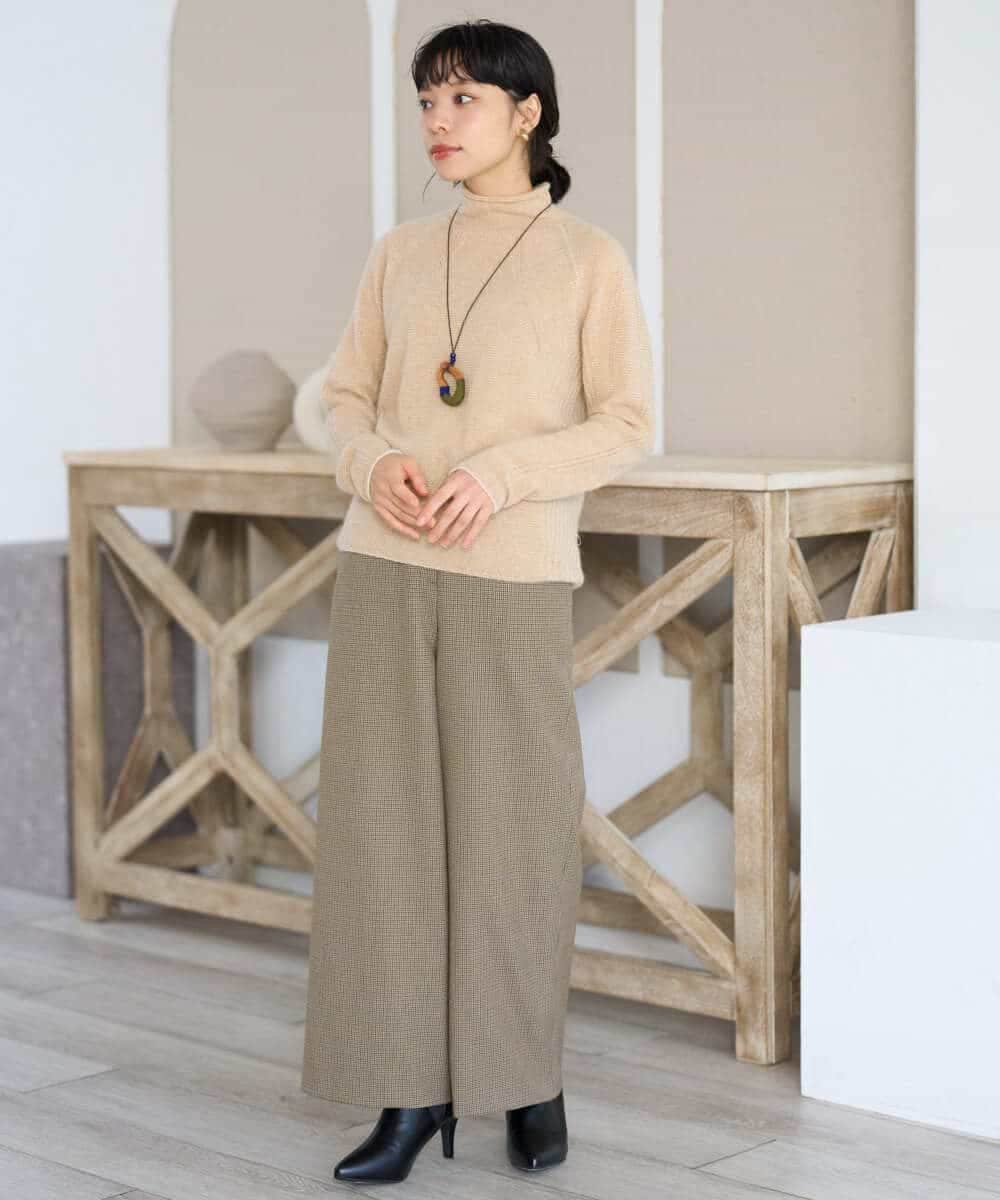 NHFAI86360 GIANNI LO GIUDICE(小さいサイズ)(メゾン ドゥ サンク) ピュアカシミヤハイネックプルオーバーニット ライトブルー