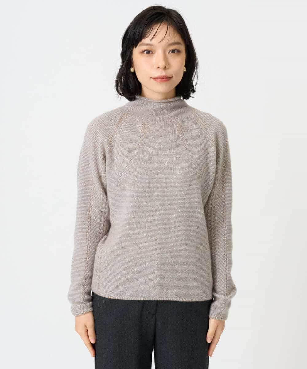 NHFAI86360 GIANNI LO GIUDICE(小さいサイズ)(メゾン ドゥ サンク) ピュアカシミヤハイネックプルオーバーニット ライトブルー