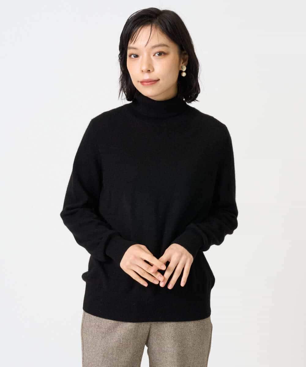 NHFAI87360 GIANNI LO GIUDICE(小さいサイズ)(メゾン ドゥ サンク) カシミヤハイネックニット ブラック