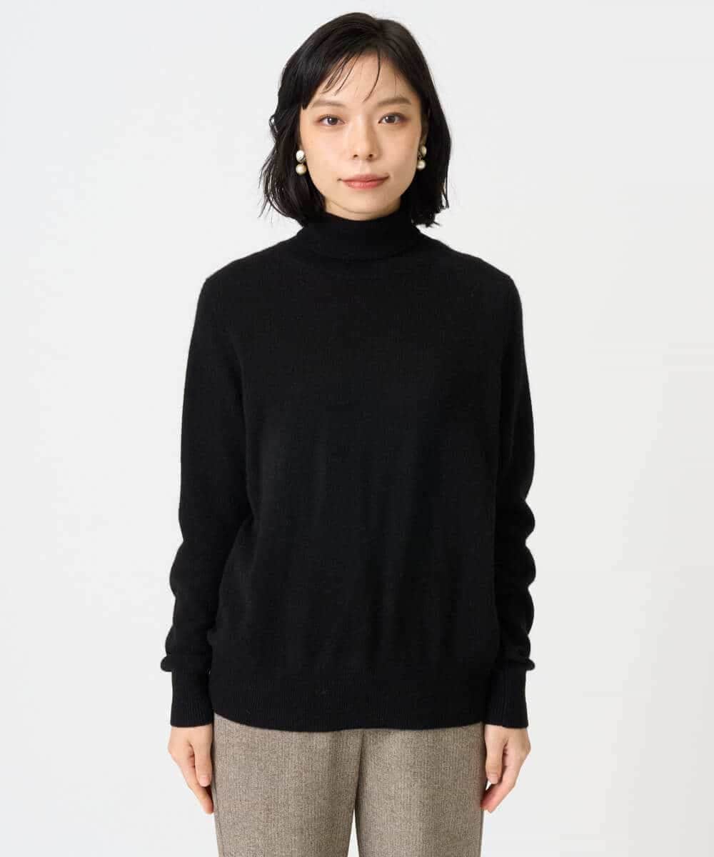 NHFAI87360 GIANNI LO GIUDICE(小さいサイズ)(メゾン ドゥ サンク) カシミヤハイネックニット ブラック