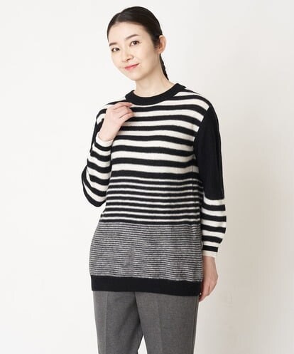 NHFAW01240 GIANNI LO GIUDICE(小さいサイズ) ボイルウールボーダーニット
