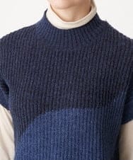 NHFAW10230 GIANNI LO GIUDICE(小さいサイズ)(メゾン ドゥ サンク) アゼ編みインターシャニットベスト ネイビー系