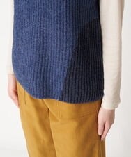 NHFAW10230 GIANNI LO GIUDICE(小さいサイズ)(メゾン ドゥ サンク) アゼ編みインターシャニットベスト ネイビー系