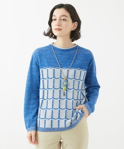 NHFCA04250  ウェーブポールウール混ニットプルーバー