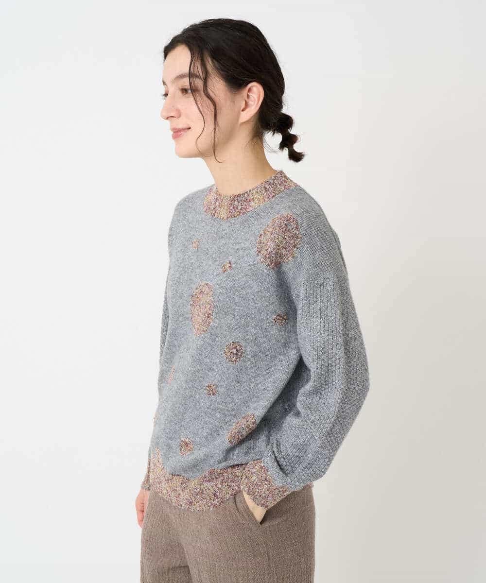 NHFCE53270 GIANNI LO GIUDICE(小さいサイズ)(メゾン ドゥ サンク) ドットインターシャニット グレー