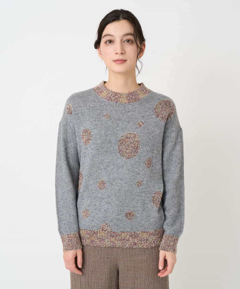 NHFCE53270 GIANNI LO GIUDICE(小さいサイズ)(メゾン ドゥ サンク) ドットインターシャニット グレー