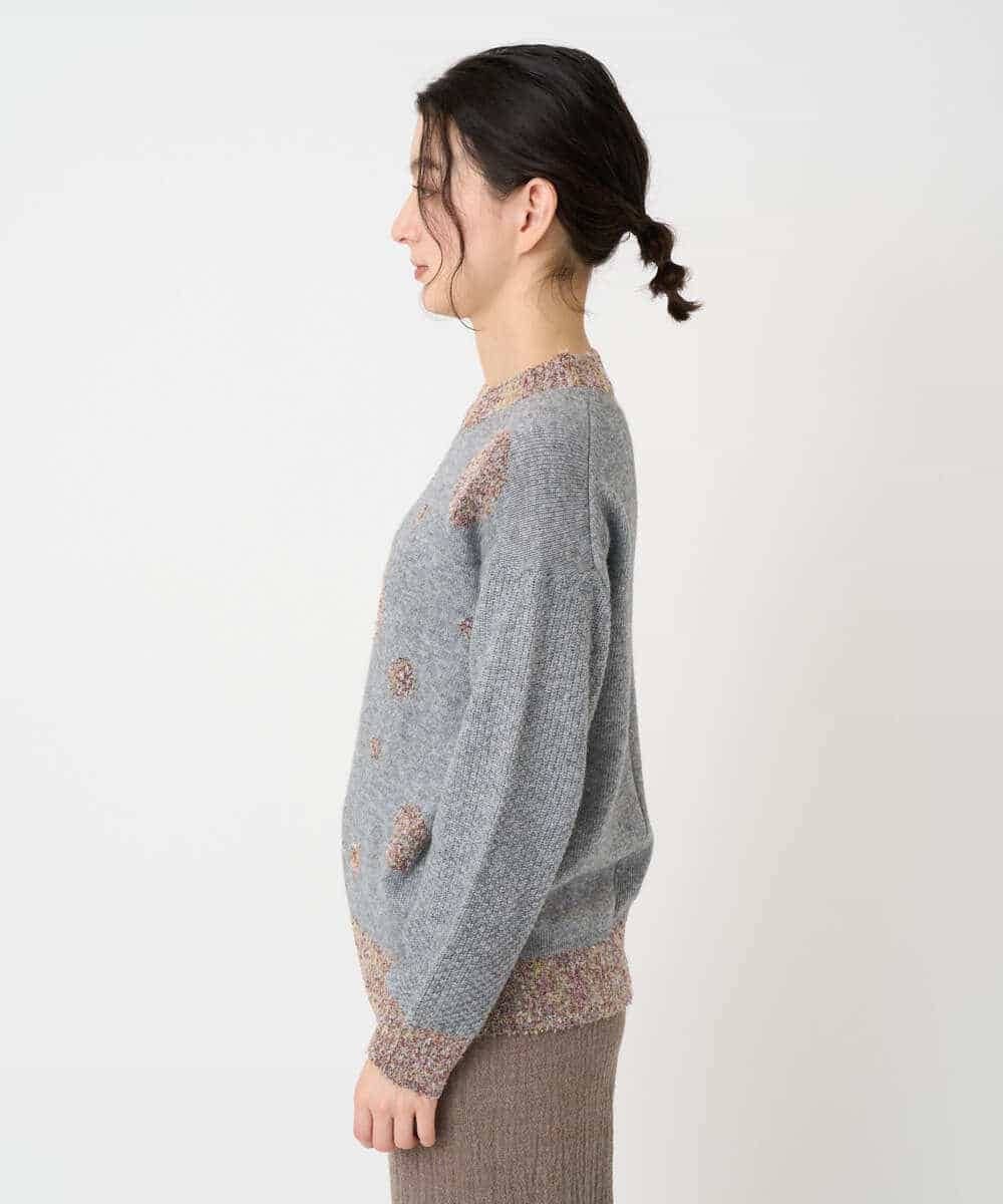 NHFCE53270 GIANNI LO GIUDICE(小さいサイズ)(メゾン ドゥ サンク) ドットインターシャニット グレー