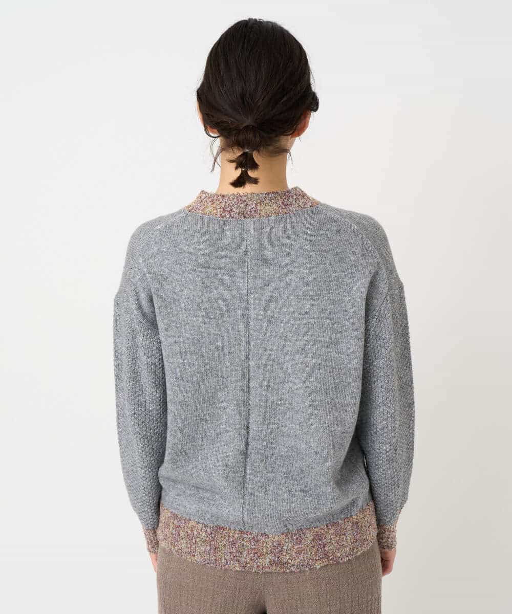 NHFCE53270 GIANNI LO GIUDICE(小さいサイズ)(メゾン ドゥ サンク) ドットインターシャニット グレー