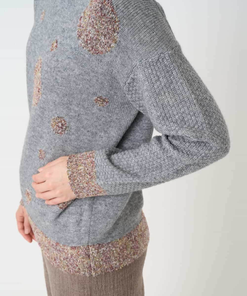 NHFCE53270 GIANNI LO GIUDICE(小さいサイズ)(メゾン ドゥ サンク) ドットインターシャニット グレー