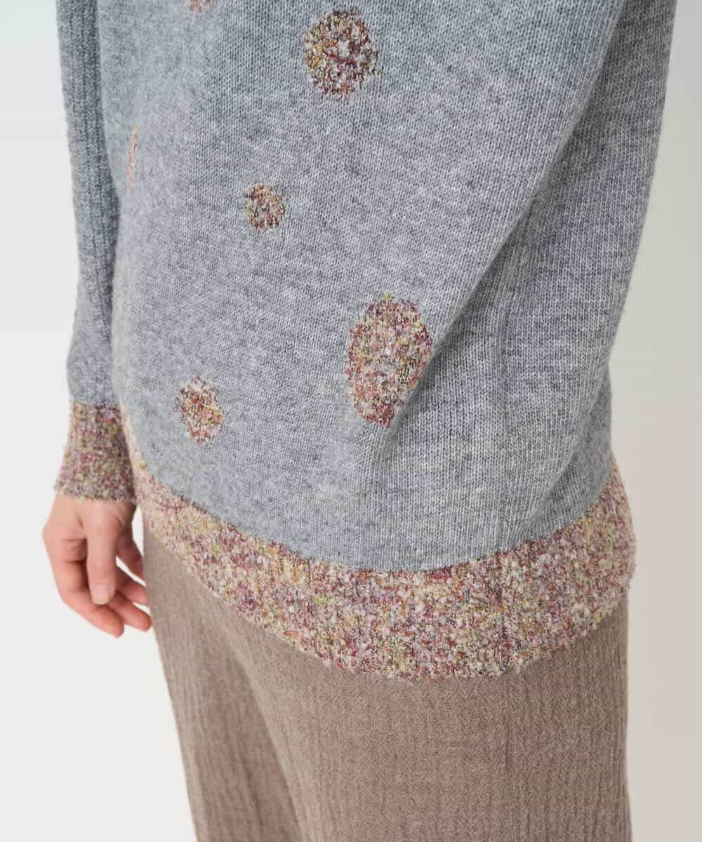 NHFCE53270 GIANNI LO GIUDICE(小さいサイズ)(メゾン ドゥ サンク) ドットインターシャニット グレー