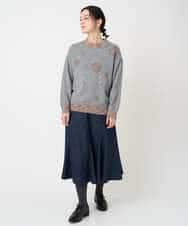 NHFCE53270 GIANNI LO GIUDICE(小さいサイズ)(メゾン ドゥ サンク) ドットインターシャニット グレー