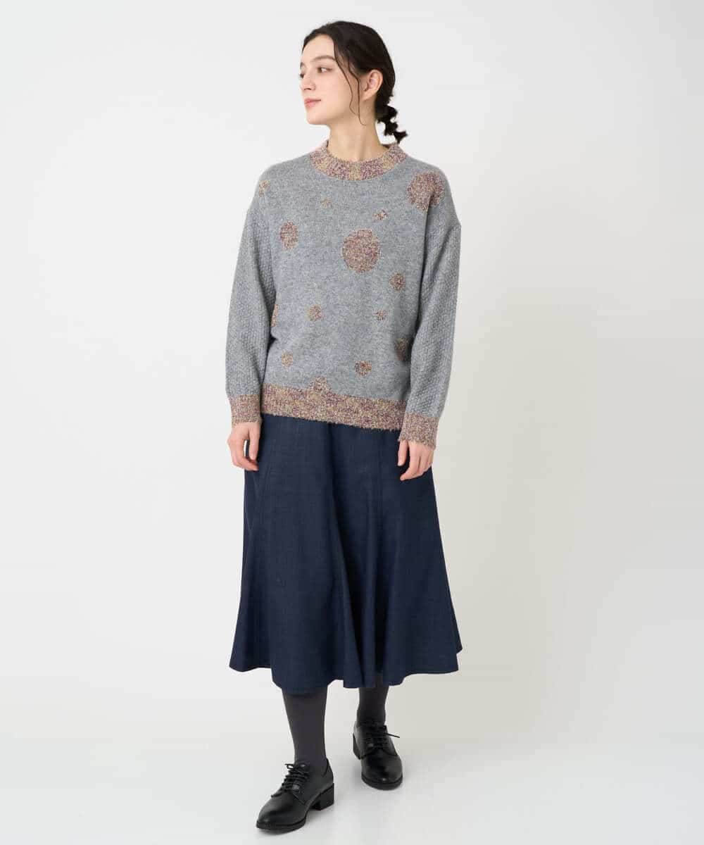 NHFCE53270 GIANNI LO GIUDICE(小さいサイズ)(メゾン ドゥ サンク) ドットインターシャニット グレー