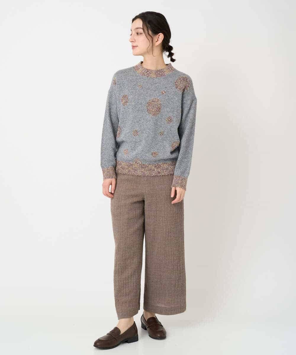 NHFCE53270 GIANNI LO GIUDICE(小さいサイズ)(メゾン ドゥ サンク) ドットインターシャニット グレー