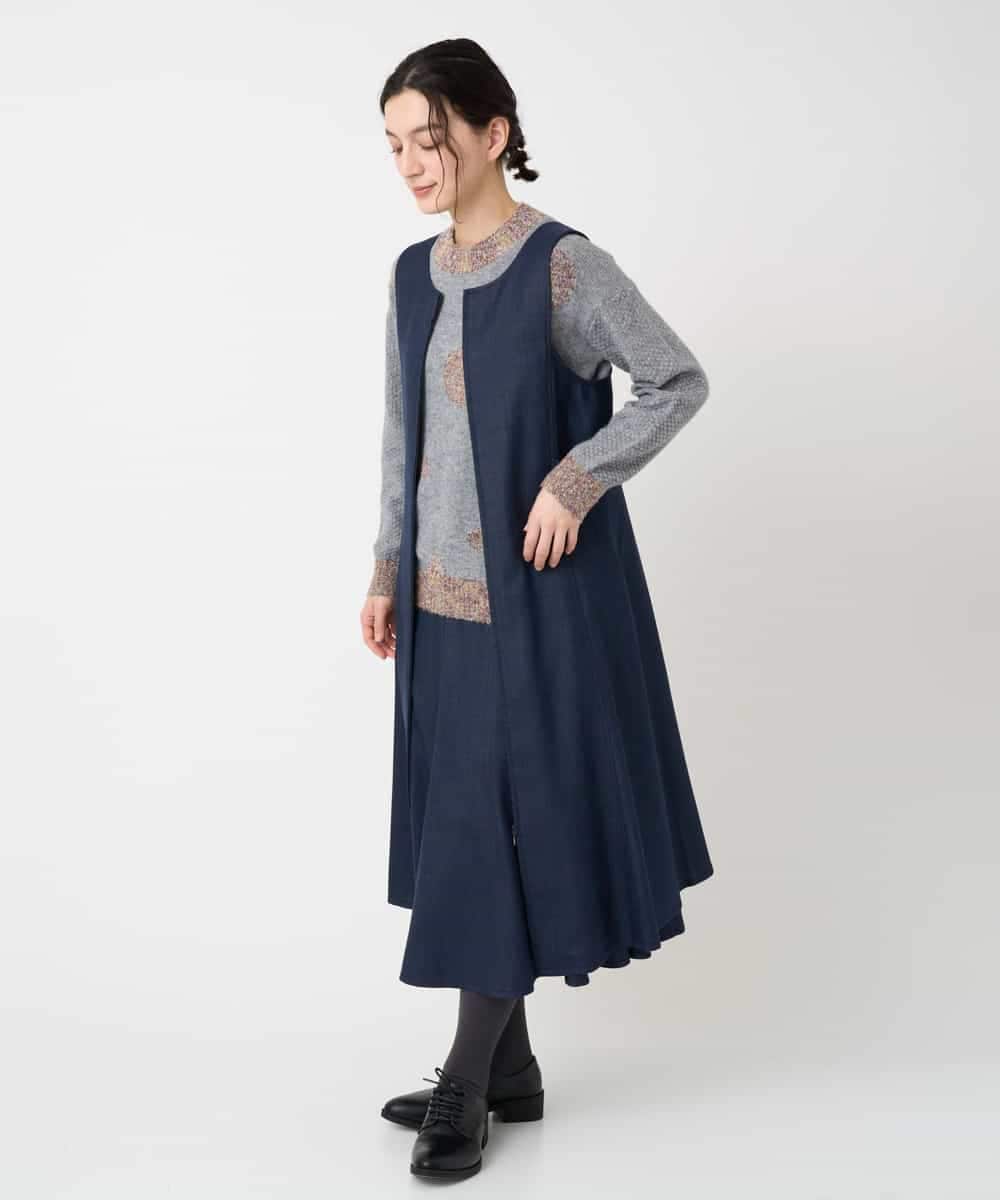 NHFCE53270 GIANNI LO GIUDICE(小さいサイズ)(メゾン ドゥ サンク) ドットインターシャニット グレー