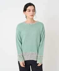 NHFCF50250 GIANNI LO GIUDICE(小さいサイズ)(メゾン ドゥ サンク) カスリパネルボーダーニット グリーン