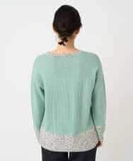 NHFCF50250 GIANNI LO GIUDICE(小さいサイズ)(メゾン ドゥ サンク) カスリパネルボーダーニット グリーン