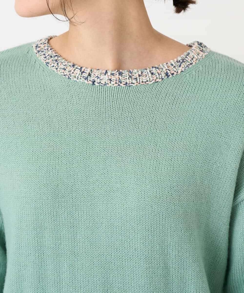 NHFCF50250 GIANNI LO GIUDICE(小さいサイズ)(メゾン ドゥ サンク) カスリパネルボーダーニット グリーン