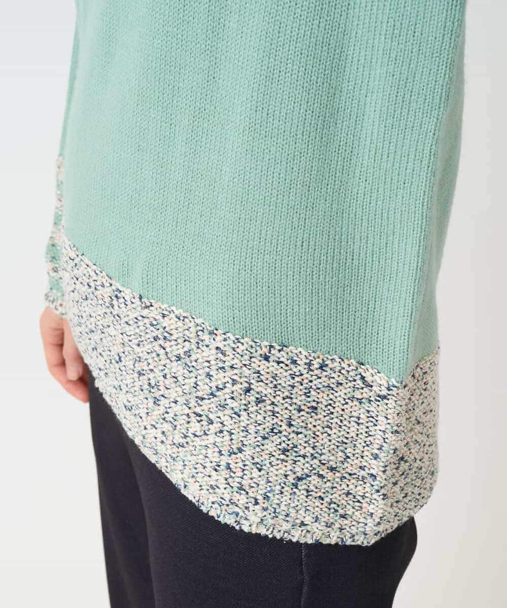 NHFCF50250 GIANNI LO GIUDICE(小さいサイズ)(メゾン ドゥ サンク) カスリパネルボーダーニット グリーン