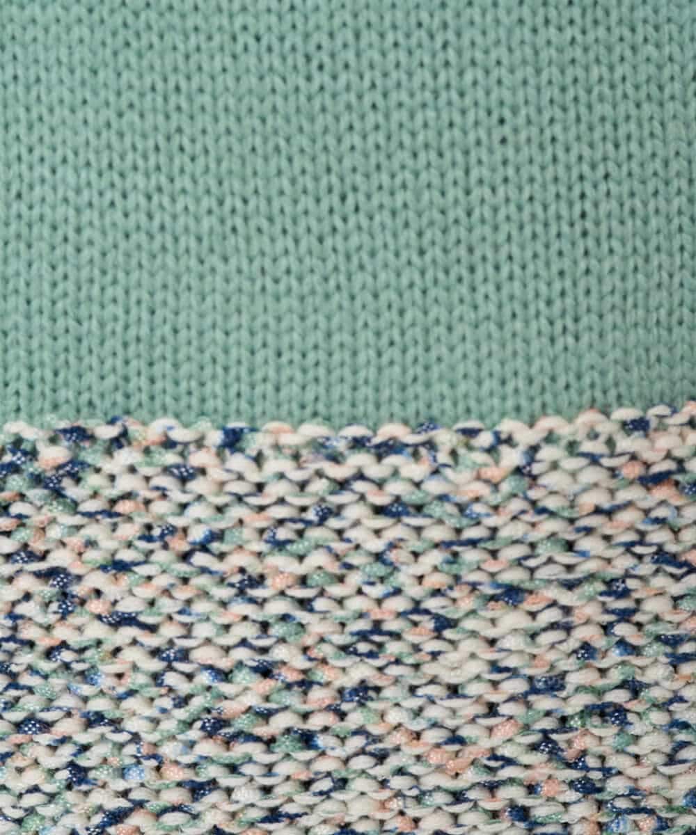 NHFCF50250 GIANNI LO GIUDICE(小さいサイズ)(メゾン ドゥ サンク) カスリパネルボーダーニット グリーン