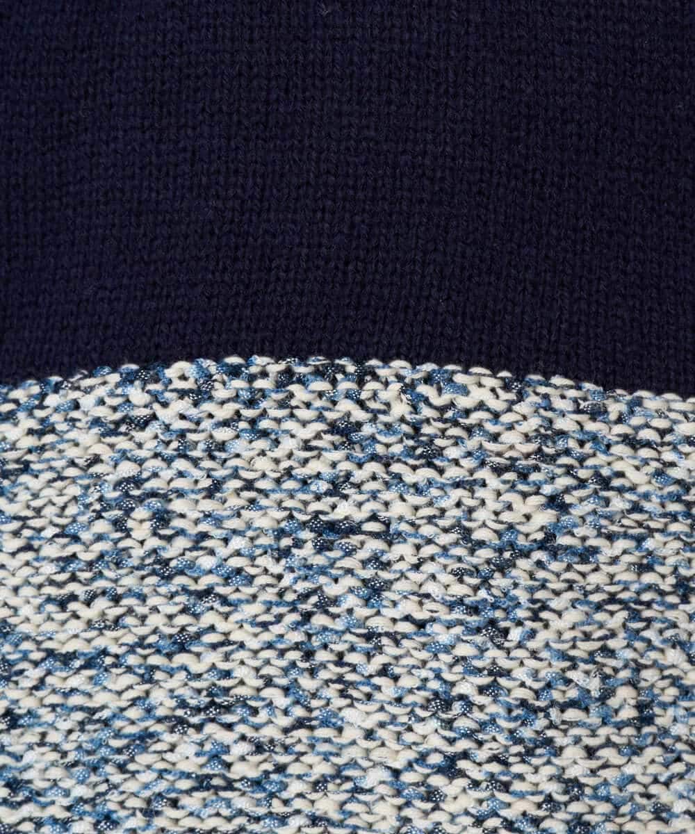 NHFCF50250 GIANNI LO GIUDICE(小さいサイズ)(メゾン ドゥ サンク) カスリパネルボーダーニット グリーン