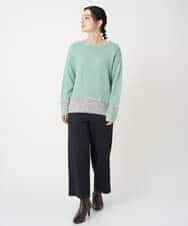 NHFCF50250 GIANNI LO GIUDICE(小さいサイズ)(メゾン ドゥ サンク) カスリパネルボーダーニット グリーン