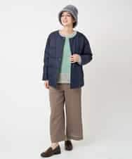 NHFCF50250 GIANNI LO GIUDICE(小さいサイズ)(メゾン ドゥ サンク) カスリパネルボーダーニット グリーン