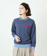 NHFCF60200 GIANNI LO GIUDICE(小さいサイズ)(メゾン ドゥ サンク) 配色デザインポケットニット ブルー