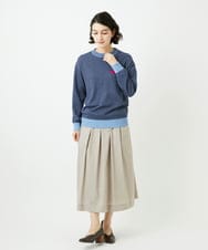 NHFCF60200 GIANNI LO GIUDICE(小さいサイズ)(メゾン ドゥ サンク) 配色デザインポケットニット ブルー