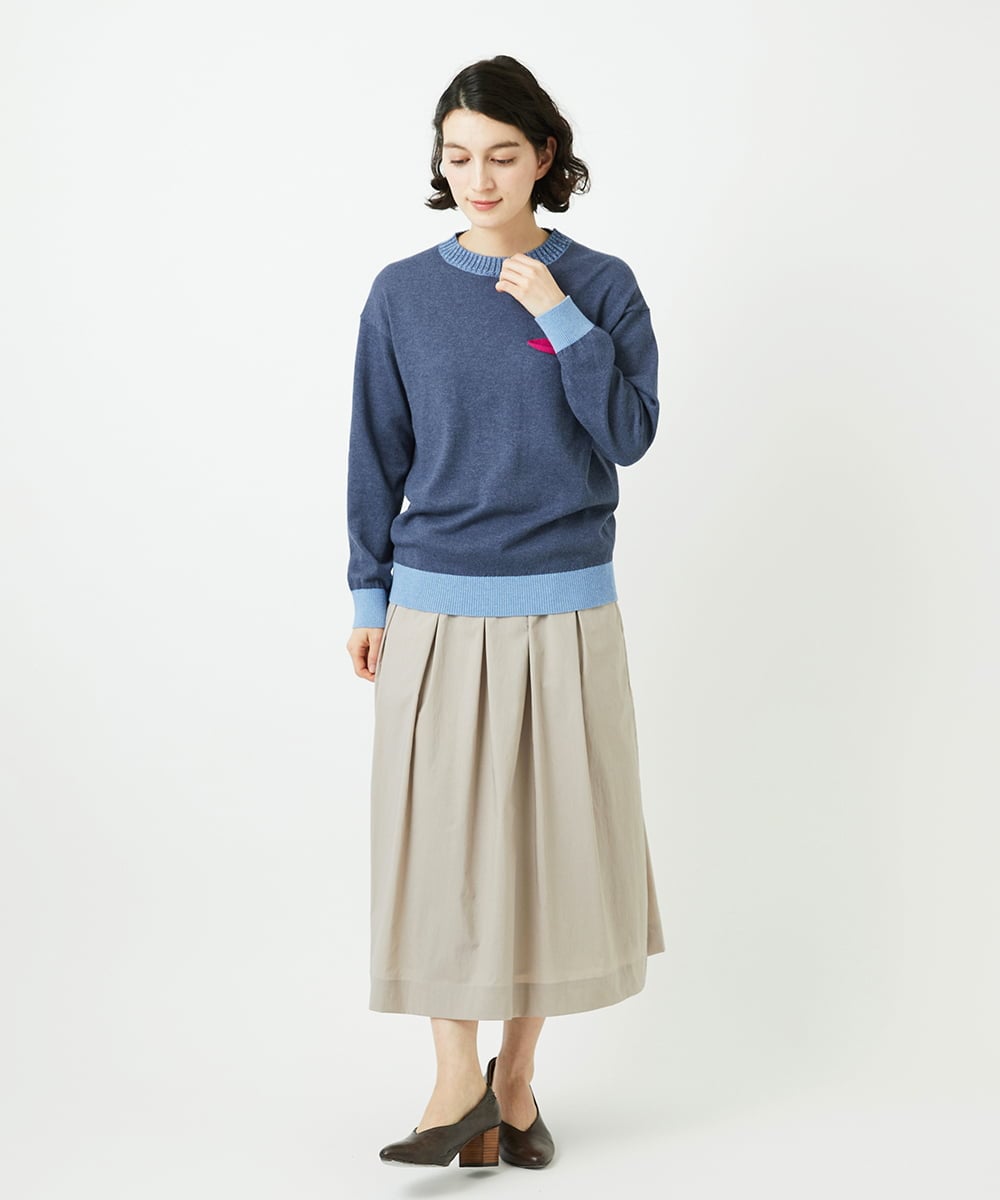 NHFCF60200 GIANNI LO GIUDICE(小さいサイズ)(メゾン ドゥ サンク) 配色デザインポケットニット ブルー