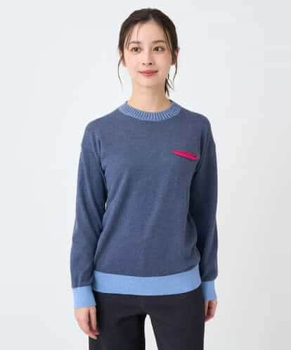 NHFCF60200  配色デザインポケットニット