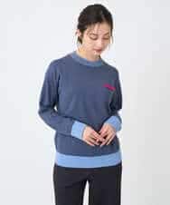 NHFCF60200 GIANNI LO GIUDICE(小さいサイズ)(メゾン ドゥ サンク) 配色デザインポケットニット ブルー