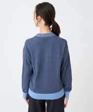 NHFCF60200 GIANNI LO GIUDICE(小さいサイズ)(メゾン ドゥ サンク) 配色デザインポケットニット ブルー