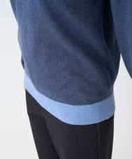 NHFCF60200 GIANNI LO GIUDICE(小さいサイズ)(メゾン ドゥ サンク) 配色デザインポケットニット ブルー