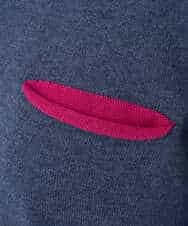 NHFCF60200 GIANNI LO GIUDICE(小さいサイズ)(メゾン ドゥ サンク) 配色デザインポケットニット ブルー