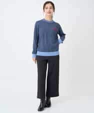 NHFCF60200 GIANNI LO GIUDICE(小さいサイズ)(メゾン ドゥ サンク) 配色デザインポケットニット ブルー