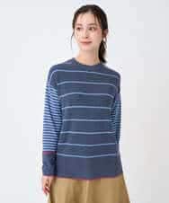 NHFCF61200 GIANNI LO GIUDICE(小さいサイズ)(メゾン ドゥ サンク) パネルボーダーニット ブルー