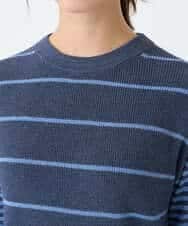 NHFCF61200 GIANNI LO GIUDICE(小さいサイズ)(メゾン ドゥ サンク) パネルボーダーニット ブルー