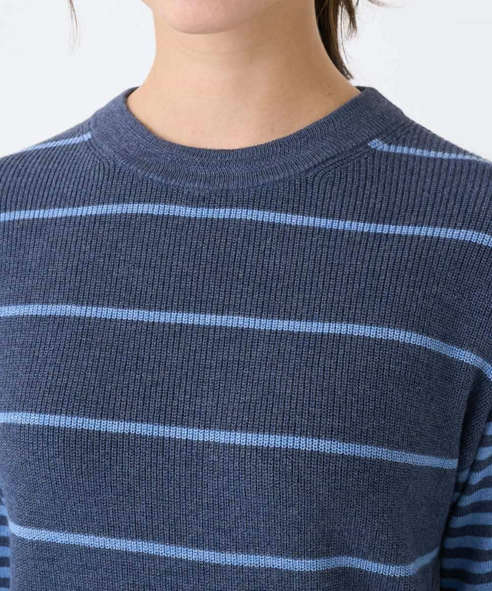 NHFCF61200 GIANNI LO GIUDICE(小さいサイズ)(メゾン ドゥ サンク) パネルボーダーニット ブルー