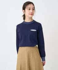 NHFCF62200 GIANNI LO GIUDICE(小さいサイズ)(メゾン ドゥ サンク) 配色デザインポケットニット ネイビー